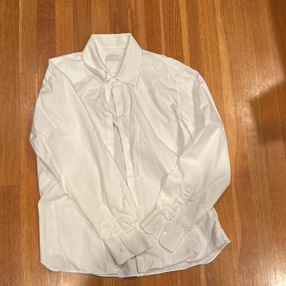Prada Vintage Classic White Button-Up Shirt